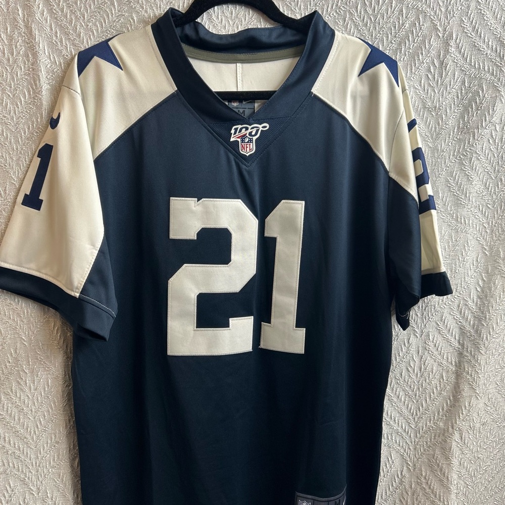 Title: Nike Dallas Cowboys Ezekiel Elliott #21 NFL 100th Anniversary Jersey - Picture 2 of 11